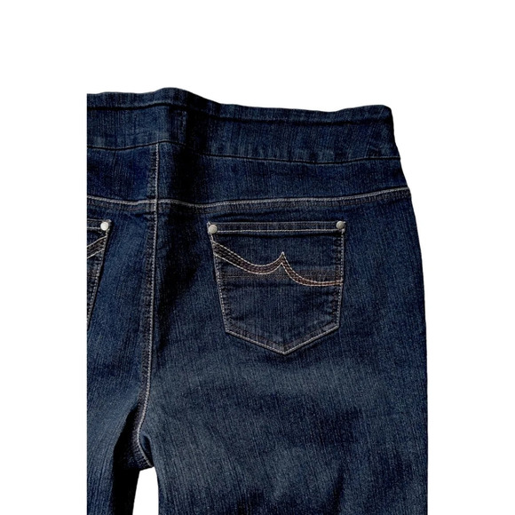 Reitmans Denim Dark Wash Black Stretch Walking Shorts Capris 22 - Picture 8 of 10